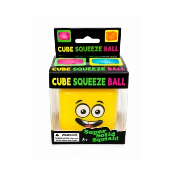 Antistresinis squishy kubas, minkštas sensorinis žaislas - Geltonas