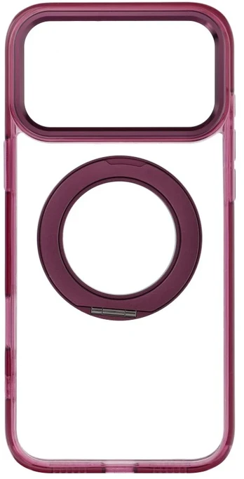 Dėklas Oem Case for iPhone 18 Pro Max / 17 Pro Max Frame Circle Stand compatible with MagSafe dark cherry
