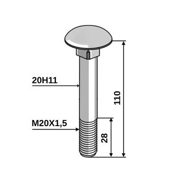 Varžtas M 20x 1,5x 110