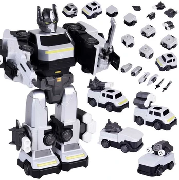 Magnetinis robotas transformeris 2in1, sidabrinis