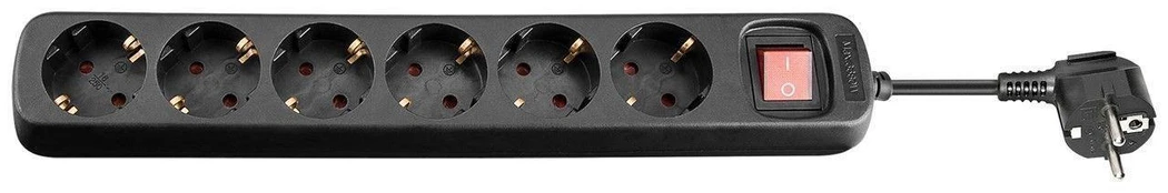 MicroConnect 6-way Schuko Socket on/off