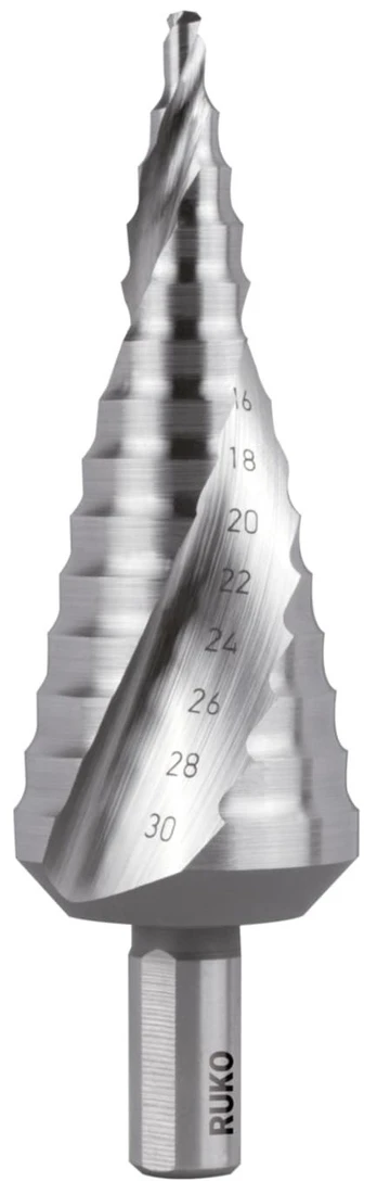 Pakopinis grąžtas RUKO HSS-Co5 Ø4-30mm