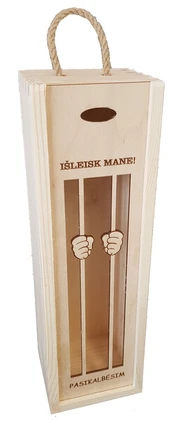 Medinė dėžė buteliui "Išleisk mane"