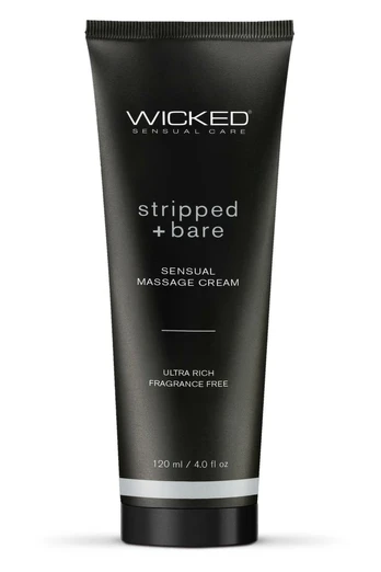 Wicked Sensual Stripped + Bare Massage Cream 120ml Unscented Vegan