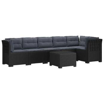 6-vietė Sodo Sofa Su Pagalvėlėmis Rataniniu Išvaizdu PP