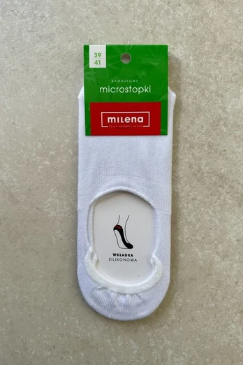 Milena Moteriškos bambuko pluošto baltos kojinės