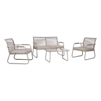 Sodo baldų komplektas MACOS table, sofa and 2 chairs, beige