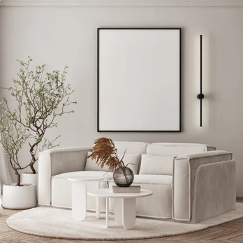 Juodas Matinis Minimalistinis LED Sieninis Šviestuvas