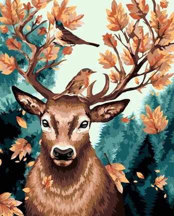 Paint by Numbers kit "Forest deer" 40x50 cm W018