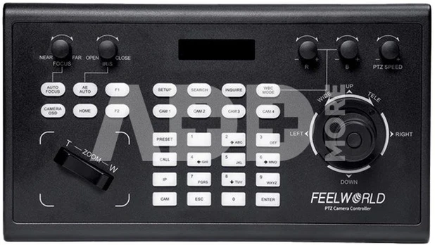 FEELWORLD KBC10 PTZ CAMERA CONTROLLER WITH JOYSTICK AND KEYBOARD CONTROL LCD DISPLAY POE SUPPORTED