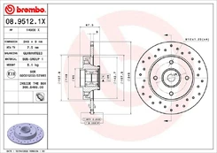 Stabdžių diskas BREMBO 08.9512.1X kaina