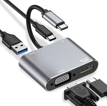 Verk Group ADAPTERIS TIPO C HDMI VGA USB 3.1 (300)