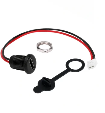 Mini USB moteriškas lizdas - 5+4 kontaktų - tiesus