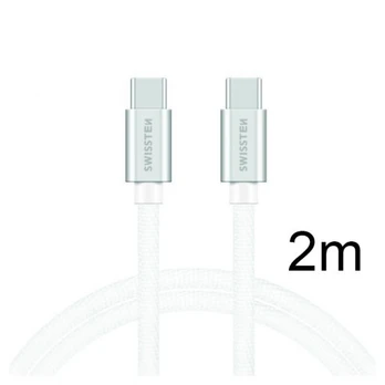 Laidas Swissten, 2 x USB-C, 2 m, balta