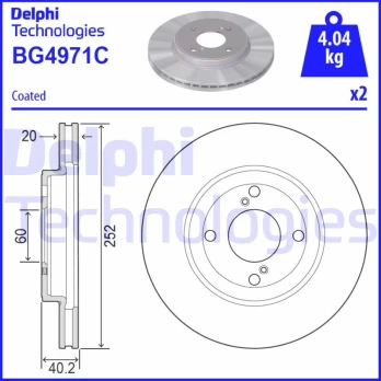 Stabdžių diskas DELPHI BG4971C