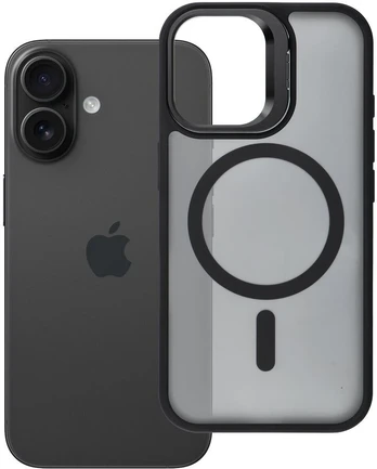 Case for iPhone 17 Forcell F-Protect Shadow Stand Premium compatible with MagSafe juodas