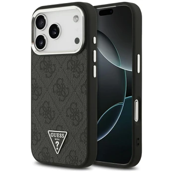 Dėklas Guess 4G Triangle Logo MagSafe do iPhone 17 Pro juoda sidabrinė