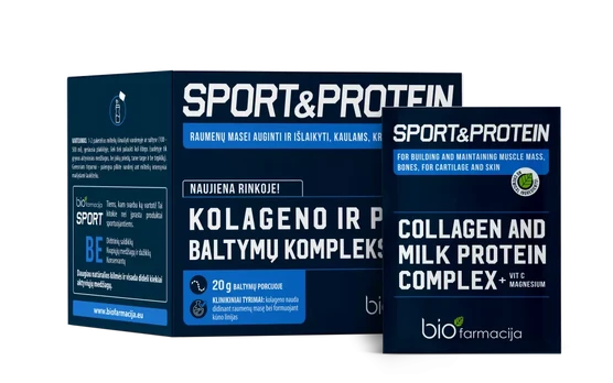 SPORTS & PROTEIN baltyminiai kolageno milteliai, 28 pakeliai