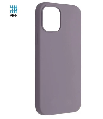 Riff Thin &amp; Soft silicone case with soft fiber inside for iPhone 13 PRO Lavender Grey
