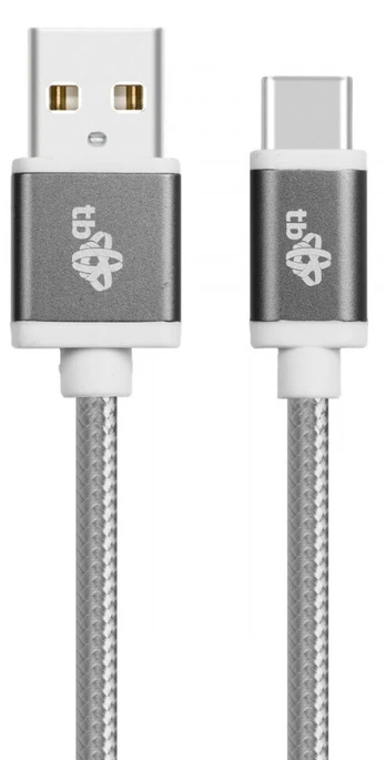 Cable USB - USB C 1.5 m gray tape