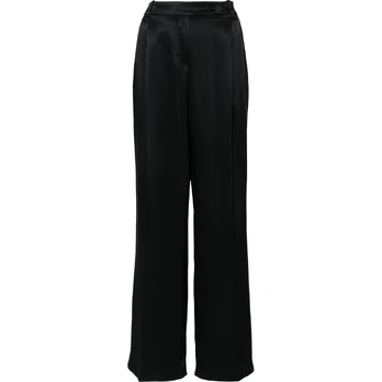 Kelnės moterims, Juoda, Laon satin-finish trousers
