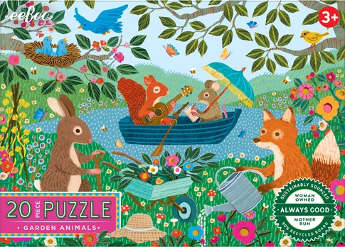 Eeboo - Puzzle 20 pcs - Garden Animals (EPZY993)