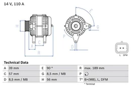 BOSCH 0 986 083 440 Kintamosios srovės generatorius