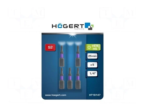 Screwdriver bit | hex key | HEX 5mm | Kind: impact | Overall len: 25mm