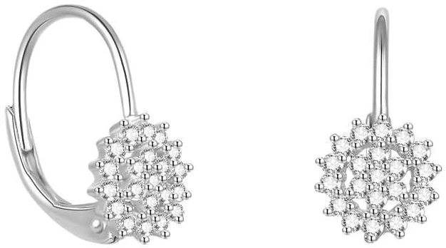 Beneto Beautiful sidabrinis earrings with glittering zircons AGUC2265