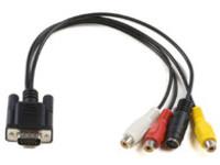 Kabelis MicroConnect D-Sub (VGA) - RCA (Cinch) x3 - S-Video 0.3m Juodas (MONGGSV)