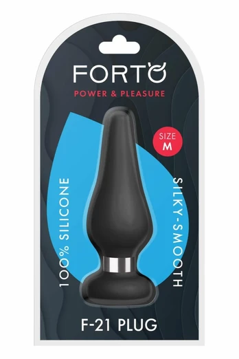FORTO F-21 Tear Drop Medium Black Premium Silicone Plug