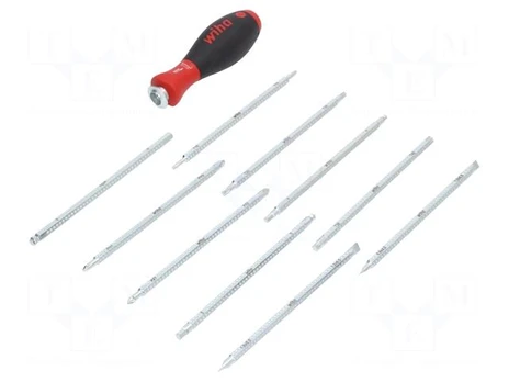 Wiha Screwdriver with interchangeable blade set SYSTEM 6 assorted 11-pcs. (00623)