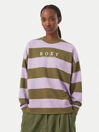 Roxy Džemperis Strictly Stripes ERJFT05071 Chaki Regular Fit