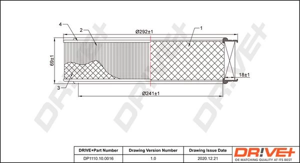 Oro filtras Dr!ve+ DP1110.10.0016