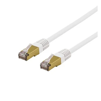 S/FTP Cat6a DELTACO patch kabelis, delta cert, LSZH, 0,5 m, baltas / SFTP-60VAH