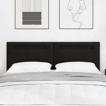 LED galvūgalis Juoda 160 cm Dirbtinė oda
