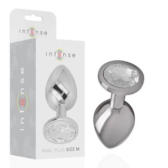 Intense Aluminum Plug M Silver Crystal - Medium Metal Model with Gemstone