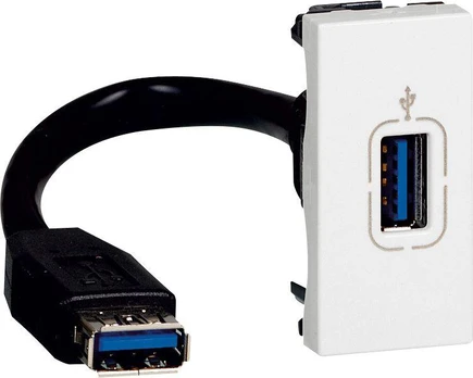 Legrand USB 3.0 lizdas su kabeliu baltas (078746)
