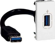 Legrand USB 3.0 lizdas su kabeliu baltas (078746) kaina