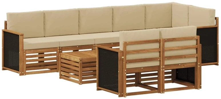 Lauko sofos komplektas 8 vnt. Natural