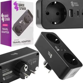 Spacetronik Listwa zasilająca 2xAC 1xUSB 1xUSB-C SPS-PS01B