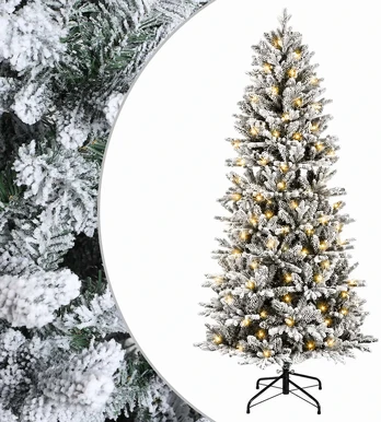 Dirbtinė Sulankstoma Kalėdų Eglutė 150 cm 150 LED Šilta balta