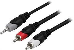 Audio kabelis DELTACO 3.5mm - 2xRCA 1.0m / MM-139