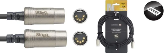 MIDI kabelis DIN/DIN (m/m) Stagg NMD10R, 10 m
