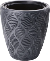 Gėlių vazonas Form Plastic Flow, plastikinis, 40 cm, Ø 40 cm x 40 cm, juodas kaina