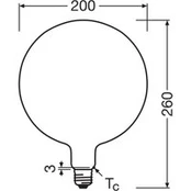 OSRAM LED Vintage 1906 Big Globe E27 7,3W 2700K matinis reguliuojamas