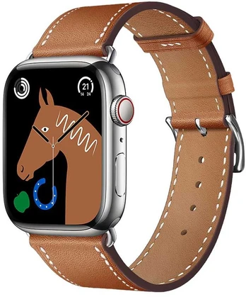 „Apple Watch“ dirželis Forcell F-Design FA20 magnetinis dirbtinės odos dirželis 42 / 44 / 45 / 49 mm rudas