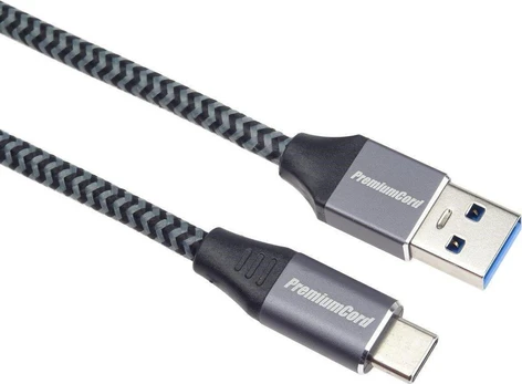 Kabelis USB PremiumCord USB-A - USB-C 2 m Juodai-pilkas (ku31cs2)