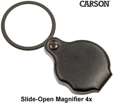 Didinamasis stiklas Carson Slide-Open Magnifier 4x