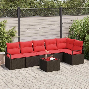 Sofos komplektas 7 pcs Ruda poliratanas